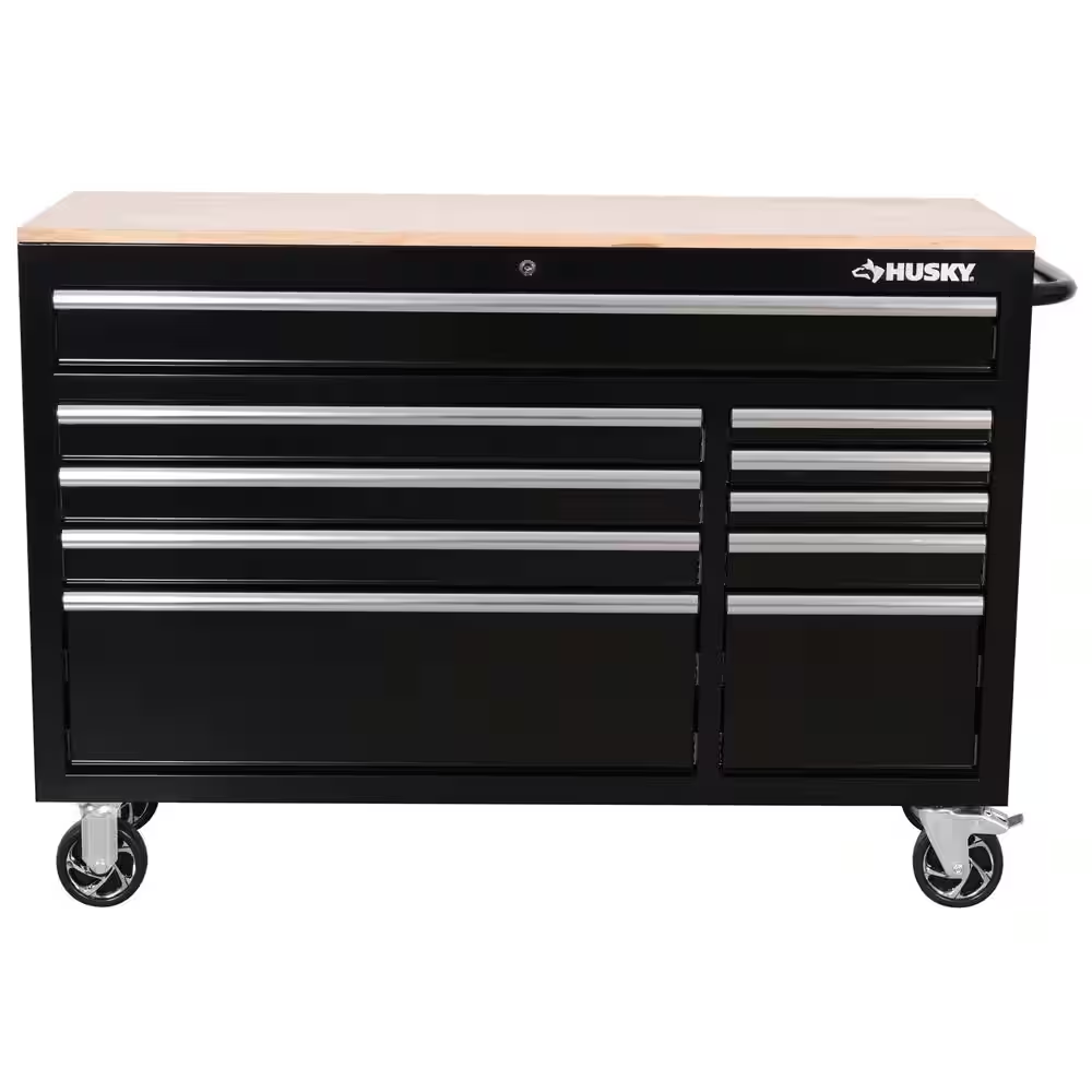 Modular Tool Storage 52 In. W X 20 In. D Standard Duty Black Mobile Workbench Cabinet - Image 2