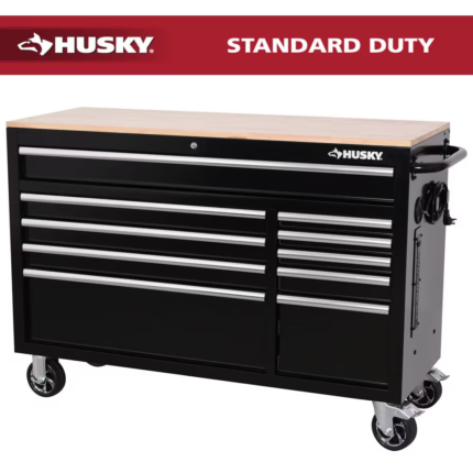 Modular Tool Storage 52 In. W X 20 In. D Standard Duty Black Mobile Workbench Cabinet