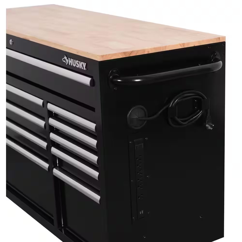 Modular Tool Storage 52 In. W X 20 In. D Standard Duty Black Mobile Workbench Cabinet - Image 14