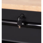 Heavy-Duty 61 In. W X 23 In. D 15-Drawer Matte Black Mobile Workbench Cabinet with Solid Wood Top - Image 9