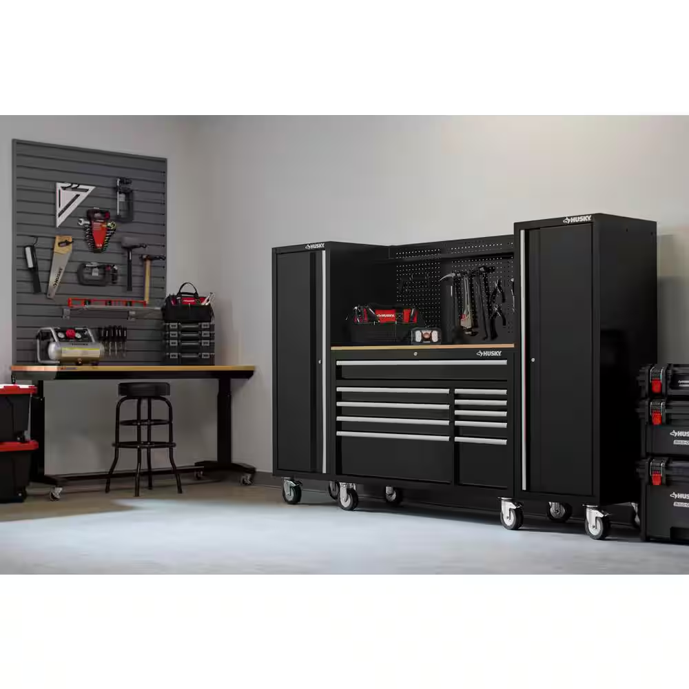 Modular Tool Storage 52 In. W X 20 In. D Standard Duty Black Mobile Workbench Cabinet - Image 6