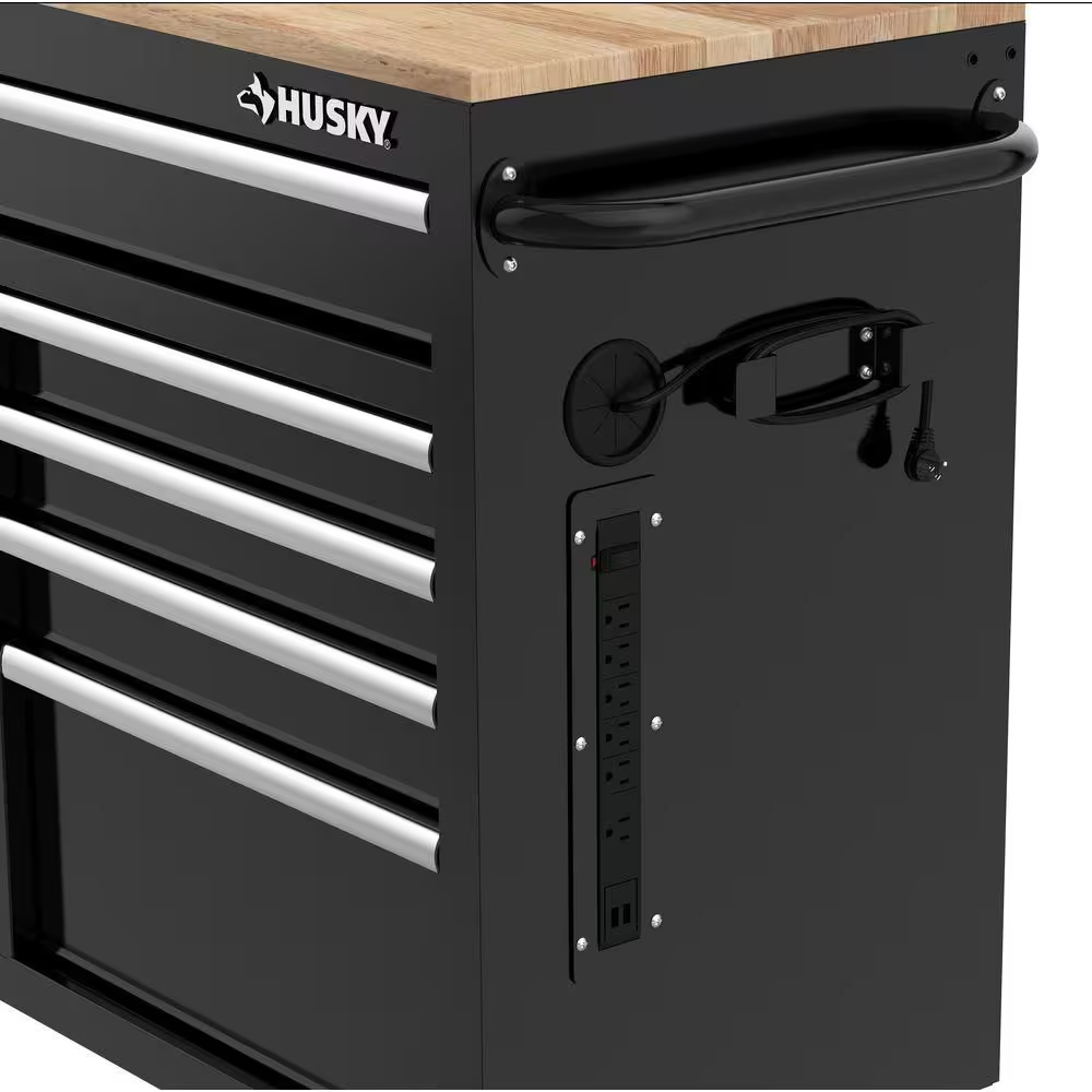 Tool Storage 46 In. W X 18 In. D 9-Drawer Mobile Workbench Cabinet in Gloss Black - Image 9