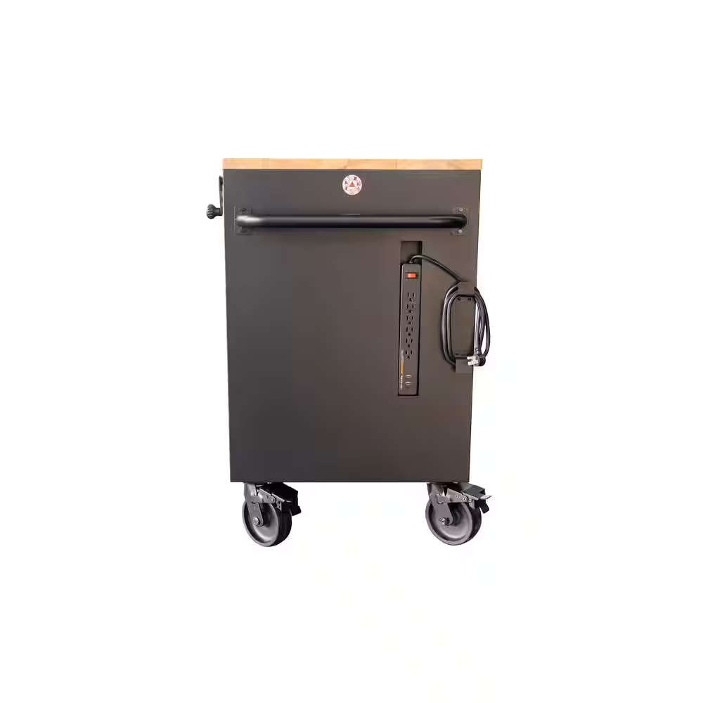 72 In. W X 24 In. D Heavy Duty 18-Drawer Mobile Workbench Cabinet with Adjustable-Height Hardwood Top in Matte Black - Image 15