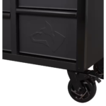 Heavy-Duty 61 In. W X 23 In. D 15-Drawer Matte Black Mobile Workbench Cabinet with Solid Wood Top - Image 11