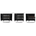 Modular Tool Storage 52 In. W X 20 In. D Standard Duty Black Mobile Workbench Cabinet - Image 13