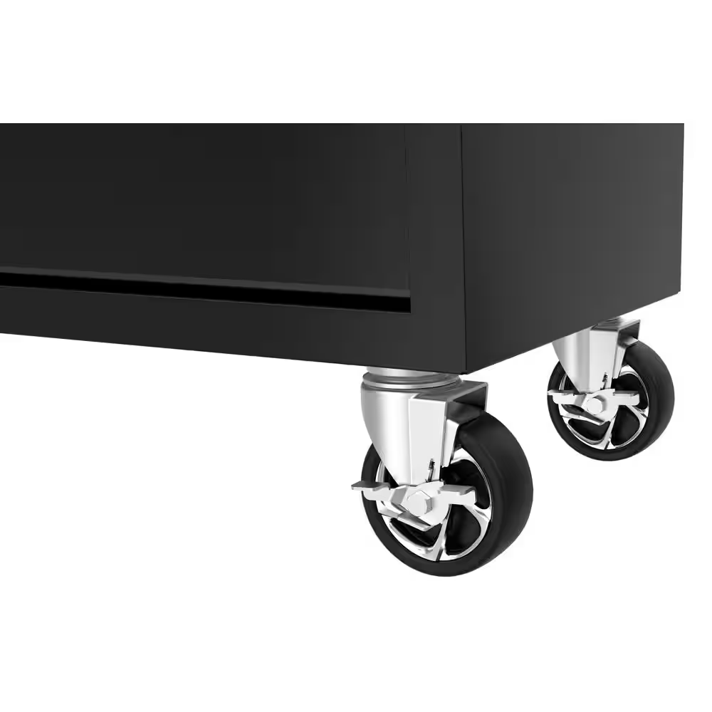Tool Storage 46 In. W X 18 In. D 9-Drawer Mobile Workbench Cabinet in Gloss Black - Image 12