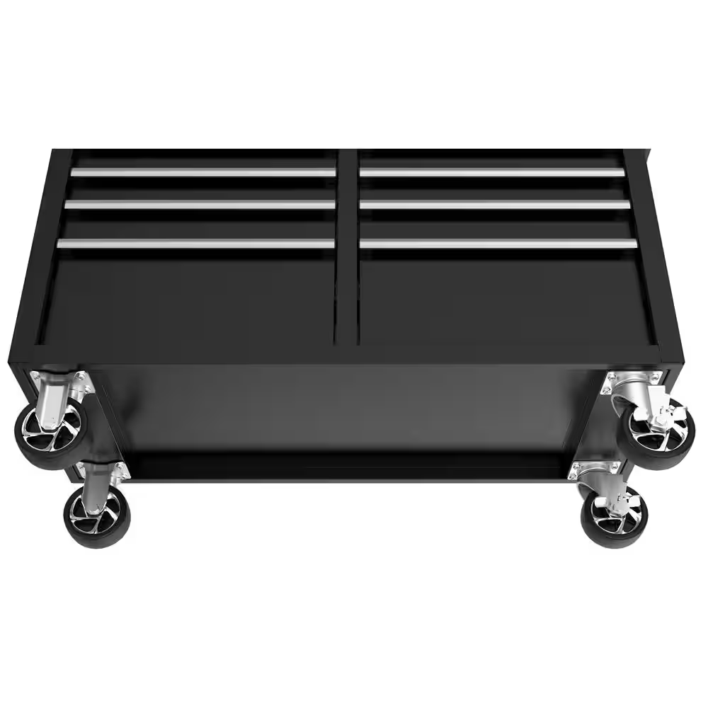 Tool Storage 46 In. W X 18 In. D 9-Drawer Mobile Workbench Cabinet in Gloss Black - Image 7